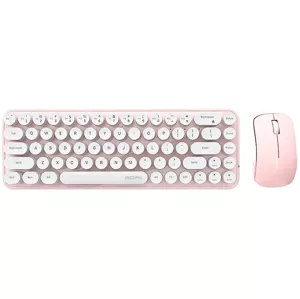 Klávesnica Wireless keyboard + mouse set MOFII Bean 2.4G (White-Pink)