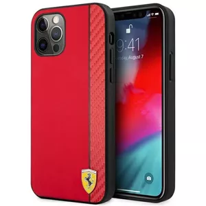 Kryt Ferrari FESAXHCP12LRE iPhone 12 Pro Max 6,7" red hardcase On Track Carbon Stripe (FESAXHCP12LRE)