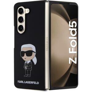 Karl Lagerfeld Liquid Silicone Ikonik NFT Zadný Kryt pre Samsung Galaxy Z Fold 5 Black