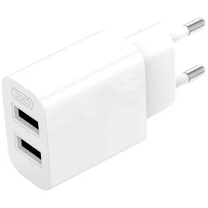 Nabíjačka XO Wall charger L109  2x USB-A, cable USB Type-C,  2.4A (white)