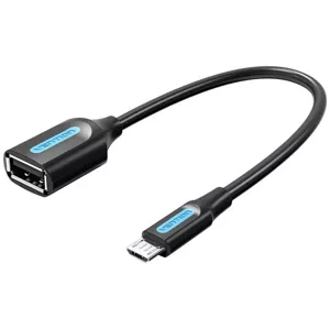 Adaptér Adapter Micro-USB 2.0 M to F USB-A OTG Vention CCUBB 0.15m (Black)