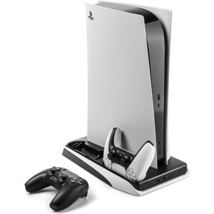 Multifunkčná stanica FIXED pre PlayStation 5 s chladením a nabíjaním pre dva ovládače DualSense, čer