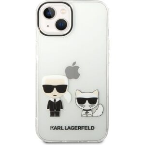 Karl Lagerfeld PC/TPU Ikonik Karl and Choupette Zadný Kryt pre iPhone 14 Max Transparent