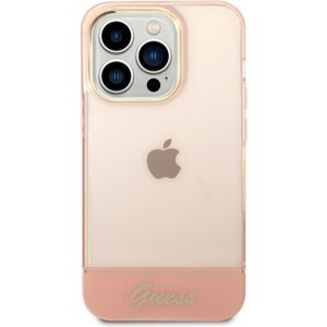 Guess PC/TPU Camera Outline Translucent kryt iPhone 14 Pro ružový