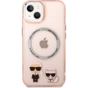 Karl Lagerfeld MagSafe Kompatibilný Kryt Karl and Choupette pre iPhone 14 Max Pink