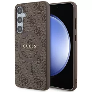 Kryt Guess GUHMS24MG4GFRW S24+ S926 brown hardcase 4G Collection Leather Metal Logo MagSafe (GUHMS24MG4GFRW)