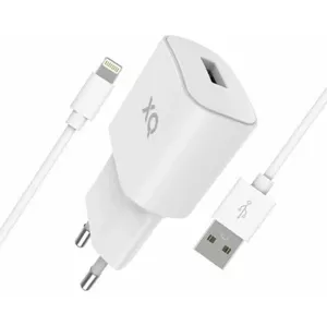Nabíjačka XQISIT NP Travel Charger Single USB-A 2.4A w.Lightning cable white (50851)
