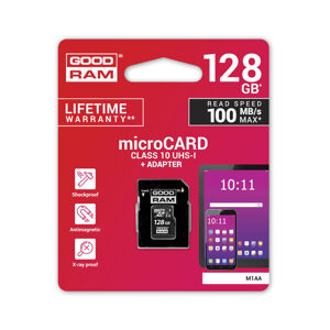 Pamäťová karta 128 GB microSD GOODRAM Class 10 UHS I + adapter
