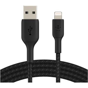 Belkin BOOST Charge Braided Lightning/USB-A odolný kábel, 2m, čierny