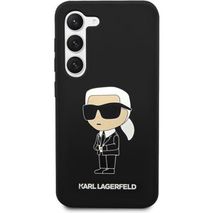 Karl Lagerfeld Liquid Silicone Ikonik NFT Zadný Kryt pre Samsung Galaxy S23 Black