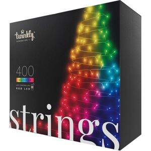 Twinkly Strings Multi-Color múdre žiarovky na stromček 400 Ks 32m čierny kábel