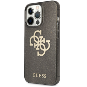 Silikónové puzdro Guess na Apple iPhone 13 Pro GUHCP13LPCUGL4GBK Big 4G Full Glitter čierne