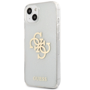 Silikónové puzdro Guess na Apple iPhone 13 mini GUHCP13SPCUGL4GTR Big 4G Full Glitter transparentné