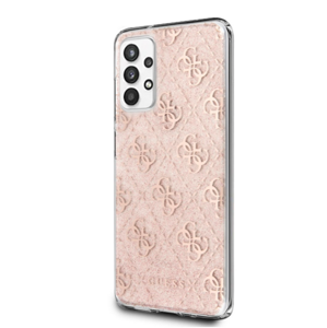 Puzdro Guess GUHCA32PCU4GLPI na Samsung Galaxy A32 5G Peony Glitter ružové