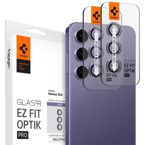 Ochranné sklo Spigen Glass tR EZ Fit Optik Pro 2 Pack, violet - Samsung Galaxy S24 (AGL07443)