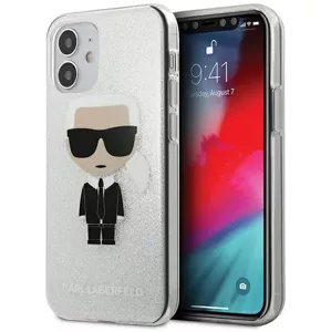 Kryt Karl Lagerfeld KLHCP12SPCUTRIKSL iPhone 12 mini 5,4" silver hardcase Glitter Ikonik Karl (KLHCP12SPCUTRIKSL)
