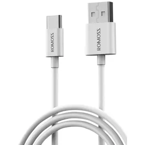 Kábel USB to USB-C cable Romoss CB308 3A, 1m, white (6973693493692)