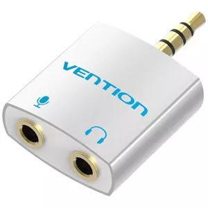 Redukcia Vention Adapter audio BDBW0 4-pole 3.5mm male to 2x 3.5mm female silver 0.25m