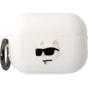 Karl Lagerfeld 3D Logo NFT Choupette Head Silikónové Puzdro pre Airpods Pro 2 White