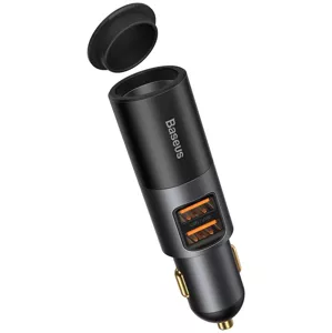 Nabíjačka do auta Baseus Share Together Fast Charge Car Charger with Cigarette Lighter Expansion Port, 2x USB, 120W (Gray) (6953156206700)