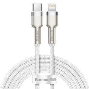 Dátový kábel Baseus Cafule Metal USB-C - Lightning  20W 2,0 m biely