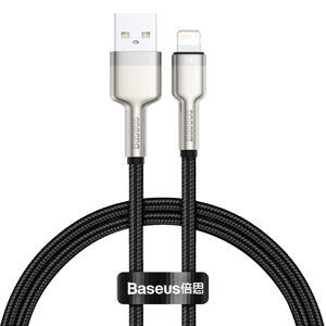 Dátový kábel Baseus Cafule Metal USB - Lightning  2,4A 0,25 m čierny