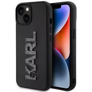 Kryt Karl Lagerfeld KLHCP15M3DMBKCK iPhone 15 Plus 6.7" black hardcase 3D Rubber Glitter Logo (KLHCP15M3DMBKCK)