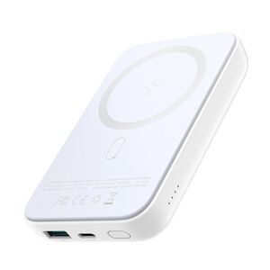 Joyroom PowerBanka 10000mAh 20W Power Delivery Quick Charge, magnetická bezdrôtová Qi nabíjačka, 15W pre iPhone MagSafe, biela (JR-W020 white)