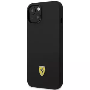 Kryt Ferrari iPhone 14 6,1" black hardcase Silicone Metal Logo Magsafe (FEHMSIP14SBK)