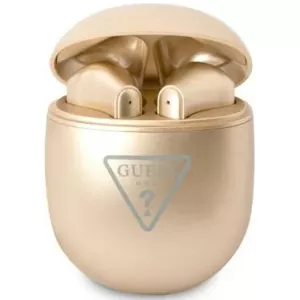 Slúchadlá Guess Bluetooth TWS Earbuds gold Triangle Logo (GUTWST82TRD)