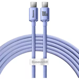 Kábel Baseus Crystal Shine cable USB-C to USB-C, 100W, 2m (purple)