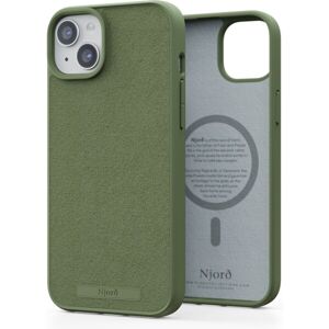 NJORD Suede MagSafe kryt iPhone 15 Plus olivový