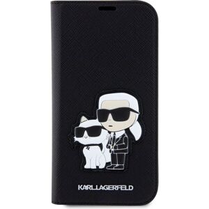 Karl Lagerfeld PU Saffiano Karl and Choupette NFT Book Puzdro pre iPhone 13 Black