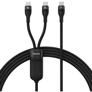 Kábel 2in1 USB cable Baseus Flash Series USB-C to USB-C 100W, 1.5m (black) (6932172622480)