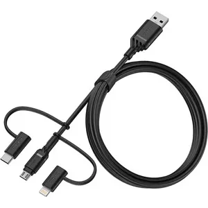 Kábel OTTERBOX 3IN1 USB A MICRO/LIGHTNING/USB C CABLE BLACK (78-52685)