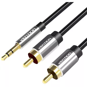 Kábel 2xRCA cable (Cinch) jack to 3.5mm Vention BCFBJ 5m (black)