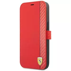 Púzdro Ferrari FESAXFLBKP13SRE iPhone 13 mini 5,4" red book On Track Carbon Stripe (FESAXFLBKP13SRE)