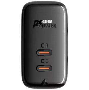 Nabíjačka Wall Charger Acefast A9, 2x USB-C, PD 40W (black)