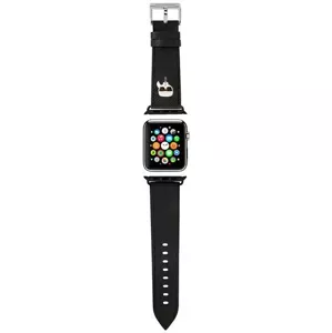 Remienok Karl Lagerfeld strap for Apple Watch 38/40/41mm black Saffiano Karl Heads (KLAWMOKHK)