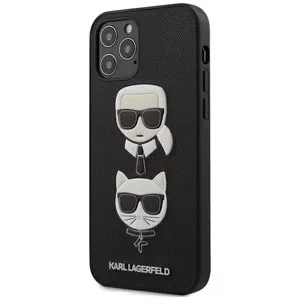Kryt Karl Lagerfeld KLHCP12MSAKICKCBK iPhone 12/12 Pro 6,1" black hardcase Saffiano Ikonik Karl&Choupette Head (KLHCP12MSAKICKCBK)