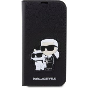 Karl Lagerfeld PU Saffiano Karl and Choupette NFT Book Puzdro pre iPhone 14 Pro Black
