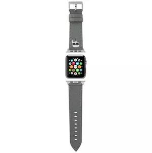 Remienok Karl Lagerfeld strap for Apple Watch 38/40/41mm silver Saffiano Karl Heads (KLAWMOKHG)