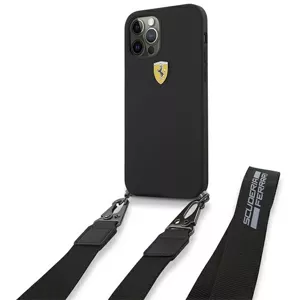 Kryt Ferrari FESTRAHCP12MBK iPhone 12/12 Pro 6,1" black hardcase On Track Silicone with strap (FESTRAHCP12MBK)