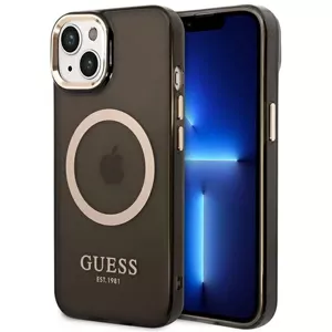 Kryt Guess GUHMP14MHTCMK iPhone 14 Plus 6,7" black hard case Gold Outline Translucent MagSafe (GUHMP14MHTCMK)