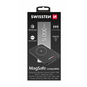 Swissten PowerBanka pre iPhone 12, 12 Pro, 12 Pro MAX, 13, 13 Pro MAX (kompatibilný s MagSafe) 5000 mAh