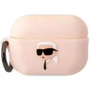 Púzdro Karl Lagerfeld AirPods Pro 2 cover pink Silicone Karl Head 3D (KLAP2RUNIKP)