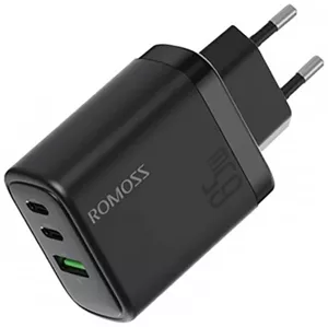 Nabíjačka Romoss AC65H wall charger, 2x USB-C + USB, 65W (black) (6936857203964)