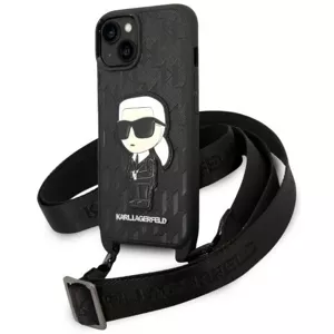 Kryt Karl Lagerfeld iPhone 14 Plus 6,7" black hardcase Monogram Ikonik Patch (KLHCP14MSTKMK)