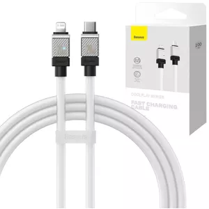 Kábel Fast Charging cable Baseus USB-C to Lightning Coolplay Series 1m, 20W, white (6932172626570)