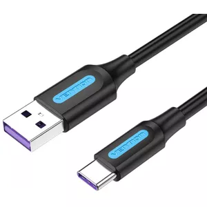 Kábel Vention USB 3.0 A to USB-C Cable COZBC 3A 0.25m Black PVC